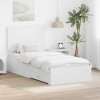 Cadru de pat cu headboard Alb 90 x 200 cm Lemn compozit, DKD Home Decor