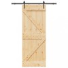 Ușă glisantă lemn masiv pin 80x210 cm cu feronerie vidaXL maro. Sistem culisare hambar, interior, design modern