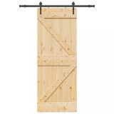 VidaXL Ușă glisantă cu set de feronerie 80x210 cm, lemn masiv de pin