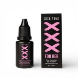Gel intim SEXITIVE XXX For Her, susține stimularea clitoridiană, cu efect de &icirc;ncălzire, ingrediente naturale, textură mătăsoasă, 15 ml