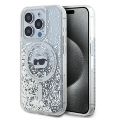 Husa Karl Lagerfeld iPhone 14 Pro Max Liquid Glitter MagSafe, Choupette Head, clear, KLHMP14XLGCHSGH foto