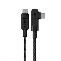 Cablu Unghiular Acefast USB Tip C - USB Tip C 2m, 100W (20V / 5A) Negru (C5-03 Negru) C5-03-C-C BLACK