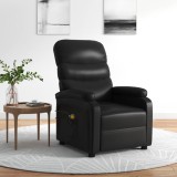 VidaXL Fotoliu de masaj electric, negru, piele ecologică
