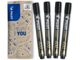 Set flow pack 4x marker permanent P400 negru, Pilot