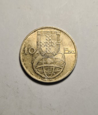 Portugalia 10 Escudos 1954 UNC Piesa de Colectie foto