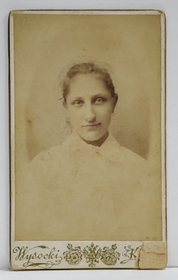 STUDIO WYSOCKI , KIEV , PORTRET DE TANARA , FOTOGRAFIE TIP C.D.V , DATATA 1897 foto