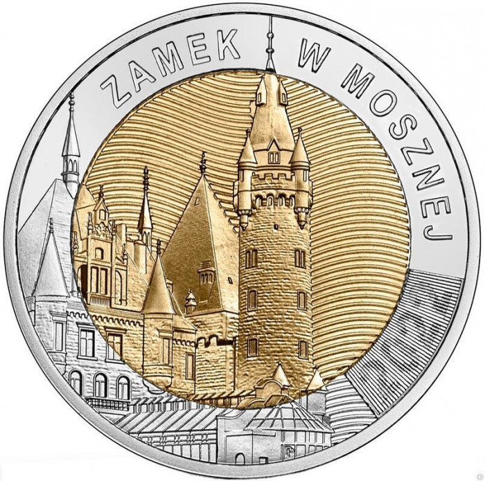 POLONIA 5 ZLOTI 2022 BIMETAL - CASTEL MOSZNA , UNC