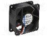 Ventilator {{Dimensiune ventilator}}, 24V DC, volum aer 56m3/h, EBM-PAPST - 614 N/2HH-121