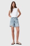 AllSaints pantaloni scurți din bumbac DORIS uni, high waist, W067EC