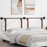 vidaXL Tăblie de pat suspendată Cu lumină LED Alb PU antic 3424053