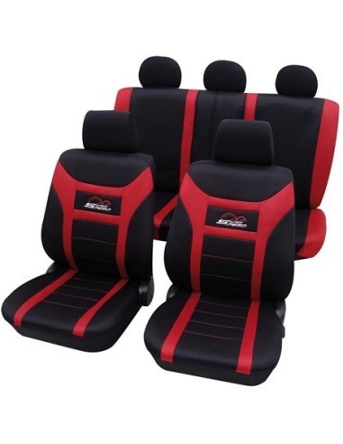 Set Huse Scaun Universale Super Speed Petex Rosu-Negru
