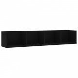 vidaXL Raft de perete pentru CD-uri, negru, 100 x 18 x 18 cm, PAL