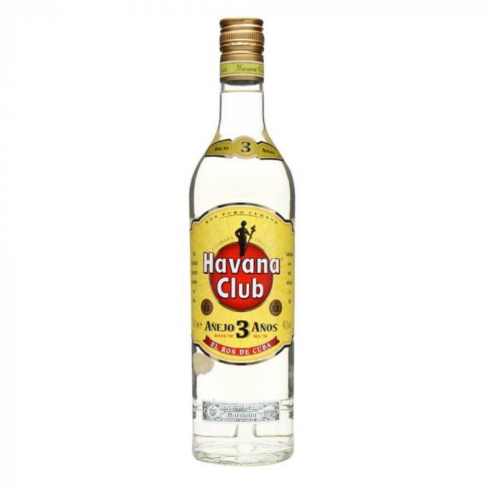 Rom Havana Club Blanco, 0.7 L, Alcool 40%, 3 Ani Vechime, Rom Havana Club Anejo 3 Ani, Rom 3 Ani, Rom Havana Club 3 Anos, Sticla de Rom Havana, Rom 40