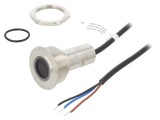 ONPOW Comutator anti-vandalism SPST-NO IP65 Buton Plat Inox &Oslash;30mm LED Rosu/Verde