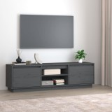 VidaXL Comodă TV, gri, 140x35x40 cm, lemn masiv de pin