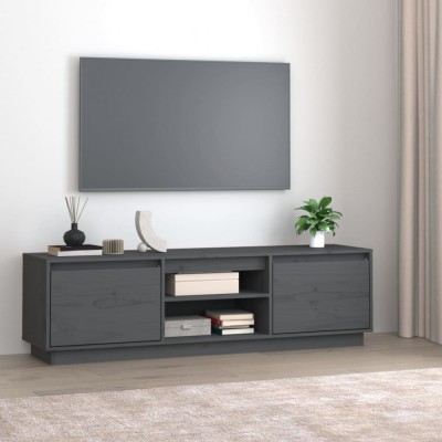 vidaXL Comodă TV, gri, 140x35x40 cm, lemn masiv de pin 814316 foto