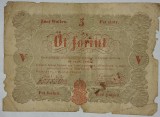CY - Bancnota "5 forint 1848 Ungaria / Revolutia Kossuth Lajos" circulata / scrie si in limba romana, fata &amp; verso, cu litere chirilice / RARA