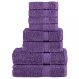 VidaXL Set de prosoape premium SOLUND, 8 piese, violet, 600 g/m&sup2;