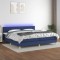 vidaXL Pat cu arcuri, saltea și LED, albastru, 200x200 cm, textil 3133907