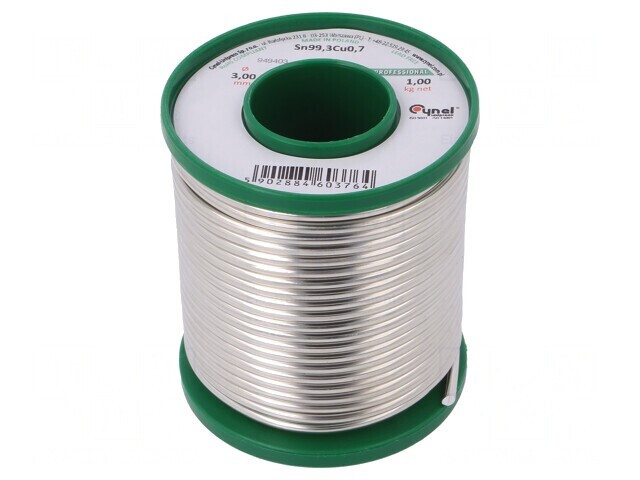 S&acirc;rmă de lipit fără plumb Sn99,3Cu0,7 3mm 1kg