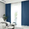 Draperie din catifea blackout cu rejansa transparenta cu ate pentru galerie, Madison, 200x230 cm, densitate 700 g/ml, Dark Cerulean, 1 buc
