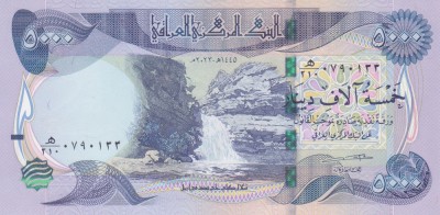 Bancnota Irak 5.000 Dinari 2023 - P100 UNC foto