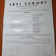 afis teatrul de comedie - trei surori de a.p. cehov-vasilica tastaman,s.popescu