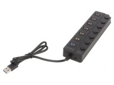 Hub USB 7 Porturi USB 2.0/3.1 Negru