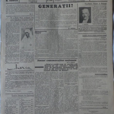 Neamul Romanesc, ziarul partidului nationalist - democrat, 8 Iunie 1937, Iorga