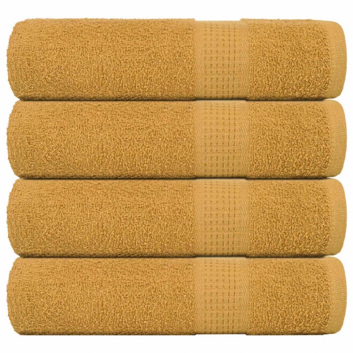 vidaXL Prosoape de baie 4 buc Aur 100x150 cm 360 g/m&sup2; 100% bumbac