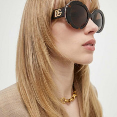 Dolce & Gabbana ochelari de soare femei, culoarea maro, 0DG4448