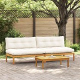 vidaXL Unitate canapea de mijloc 2 Bucată Alb Natural și Crem 3418148