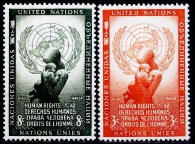C1165 - ONU New York 1954 - Drepturile omului 2v.neuzat,perfecta stare foto