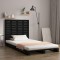 Gossi tablie de pat pentru perete, negru 126x3x91,5 cm lemn masiv pin
