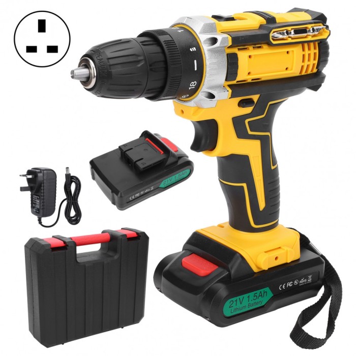 Aparat de gaurit electric Mmgoqqt, model TB096, 200W, 1800mAh, 21V, cu 2 acumulatori, tip pistol