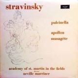 Stravinsky. Neville Marriner &ndash; Pulcinella / Apollon Musag&egrave;te NM / VG+ vinil Lp disc muzica neo clasica Argo UK