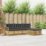 Cumpara ieftin Set de canapele de exterior 4 buc. 4-Locuri Alb si antracit