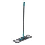 Mop Plat cu Microfibre, Cap Rotativ 360&deg;, Coada Extensibila 70-120cm, Gri, 43.5x14cm, CMCLASS