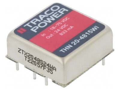 Convertor DC/DC 20W 18-75V la 24V 833mA THN 20-4815WI foto