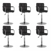 VidaXL Scaune de bucătărie pivotante, 6 buc., negru, piele ecologică 3087897