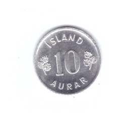 Moneda Islanda 10 aurar 1974, stare foarte buna, cu luciu