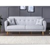 Canapea Extensibila 3 Locuri Unique Design Aria 202x80 cm, Lemn/Metal, Stofa, Dimensiune Pat 180x105 cm