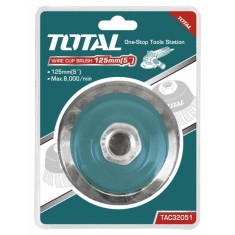 Perie sarma tip cupa Total - fir rasucit - 125mm