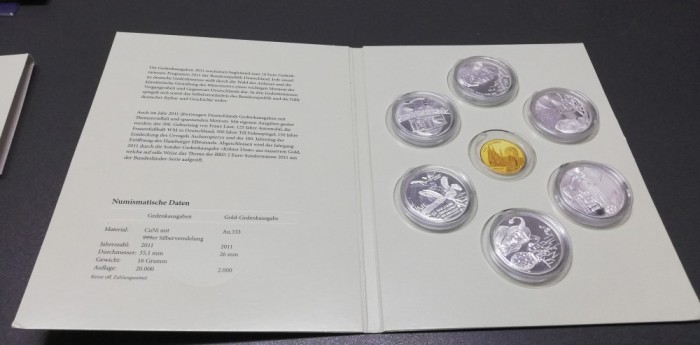 Folder medalii aniversare Germania placate argint