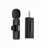 Cumpara ieftin Microfon lavaliera wireless jack 3.5 mm, Bluetooth 5.0, sunet clar 70 dB, autonomie 1, 3 ore,50 mAh, negru