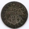 Franta 5 centimes 1799 BB - L&#039;AN 8 - BB, Prima Republica, Cupru, 10 gr, 28 mm, KM-640, Europa, Cupru (arama)
