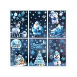 Cumpara ieftin Sticker Perete Autocolant Mos Craciun, Sanie, Ren si Om de Zapada, 9 buc, 30x20cm, model Geam - 39351