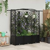 vidaXL Pat Ridicat cu Trellis și Acoperiș Negru 163 x 40 x 141 cm PP 42032537