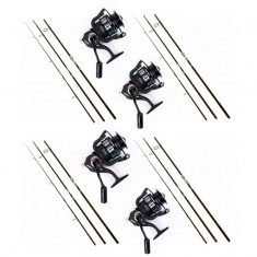 4 Lansete 3, 90 m, 3 Segm, Mandrina Metalica + 4 Mulinete Ganett 7000