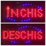 Panou LED Deschis-Inchis 50x25cm, Reclama Luminoasa Dinamica cu Buton, Interior, 230V